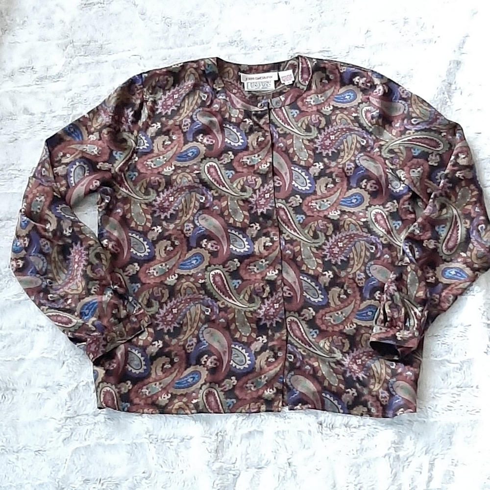 Vintage JERRI SHERMAN BERGDORF GOODMAN 100% silk. Size 12.
